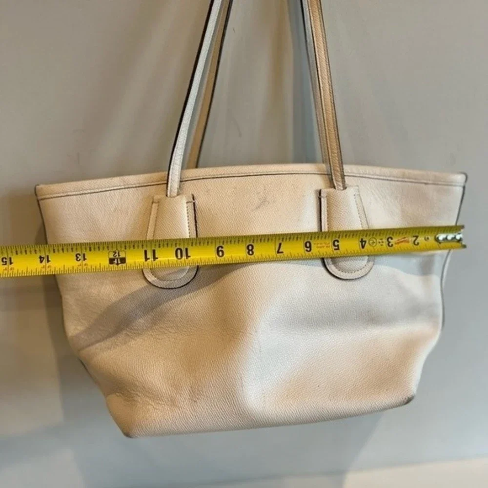 Coach Beige Leather Tote Bag